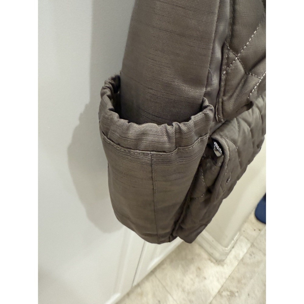 Lug Charleston Destination Gray Grey Quilted Nylon Travel Tote Crossbody Bag - Picture 13 of 16